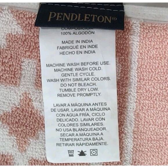 Pendleton Sundown 7pc Towel Set 3 Bath 4 Fingertip Dusty Pink Southwestern NEW - Picture 7 of 9
